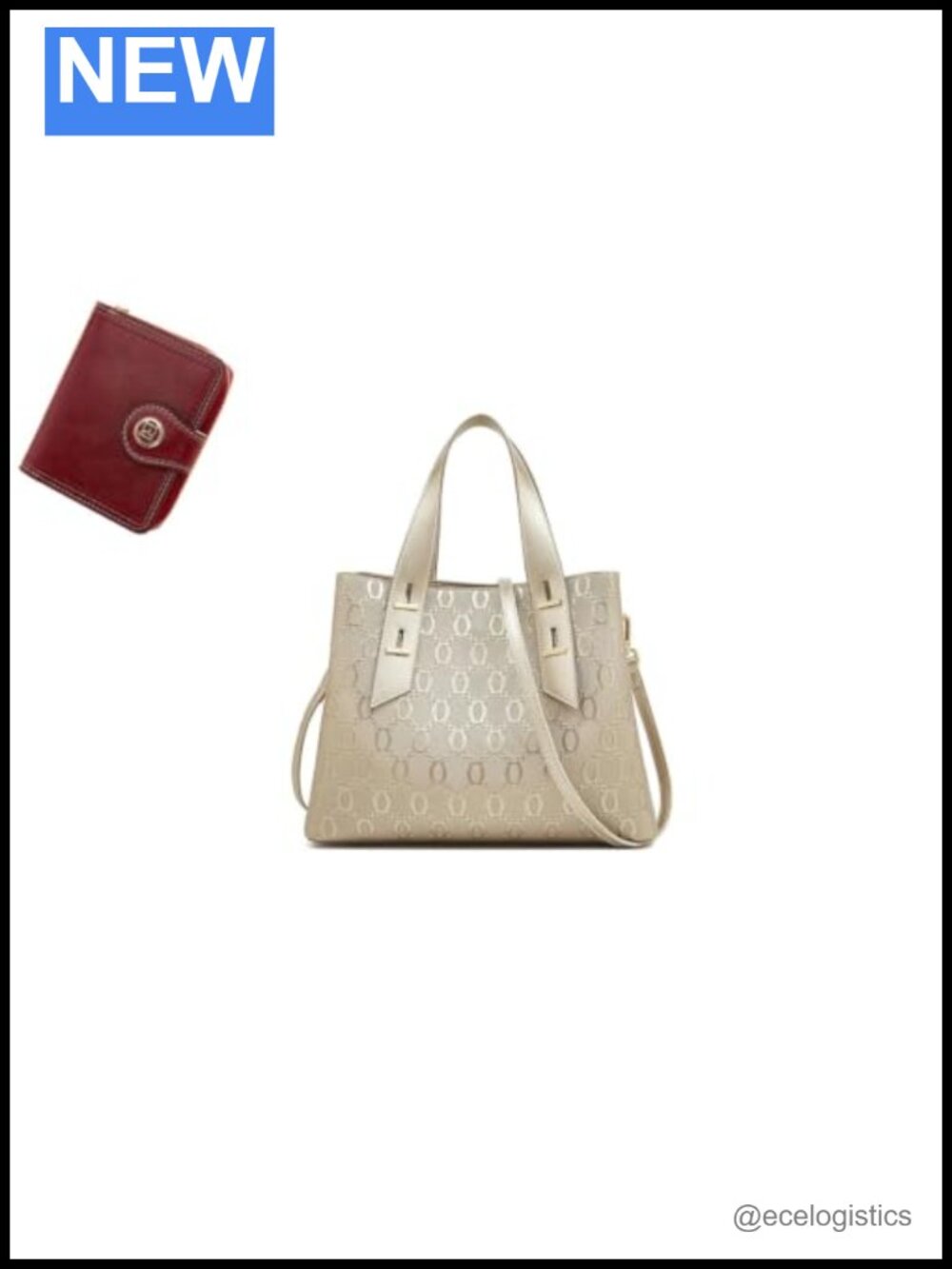 Genuine Leather Crossbody Handbag Satchel with Bifold Wallet Bundle Set